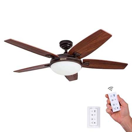 Honeywell Carmel, 48 in. Ceiling Fan with Light & Remote Control, Bronze 50197-40